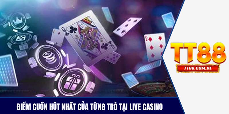 Điểm cuốn hút nhất của từng trò tại live casino